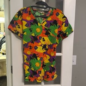 Gabby Brooke Halloween Scrub Top